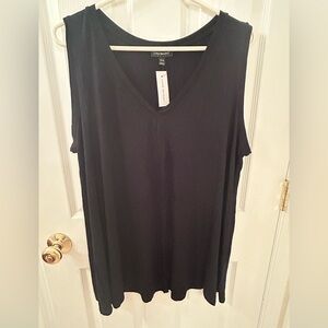 Lane Bryant Black V-Neck Tank Top